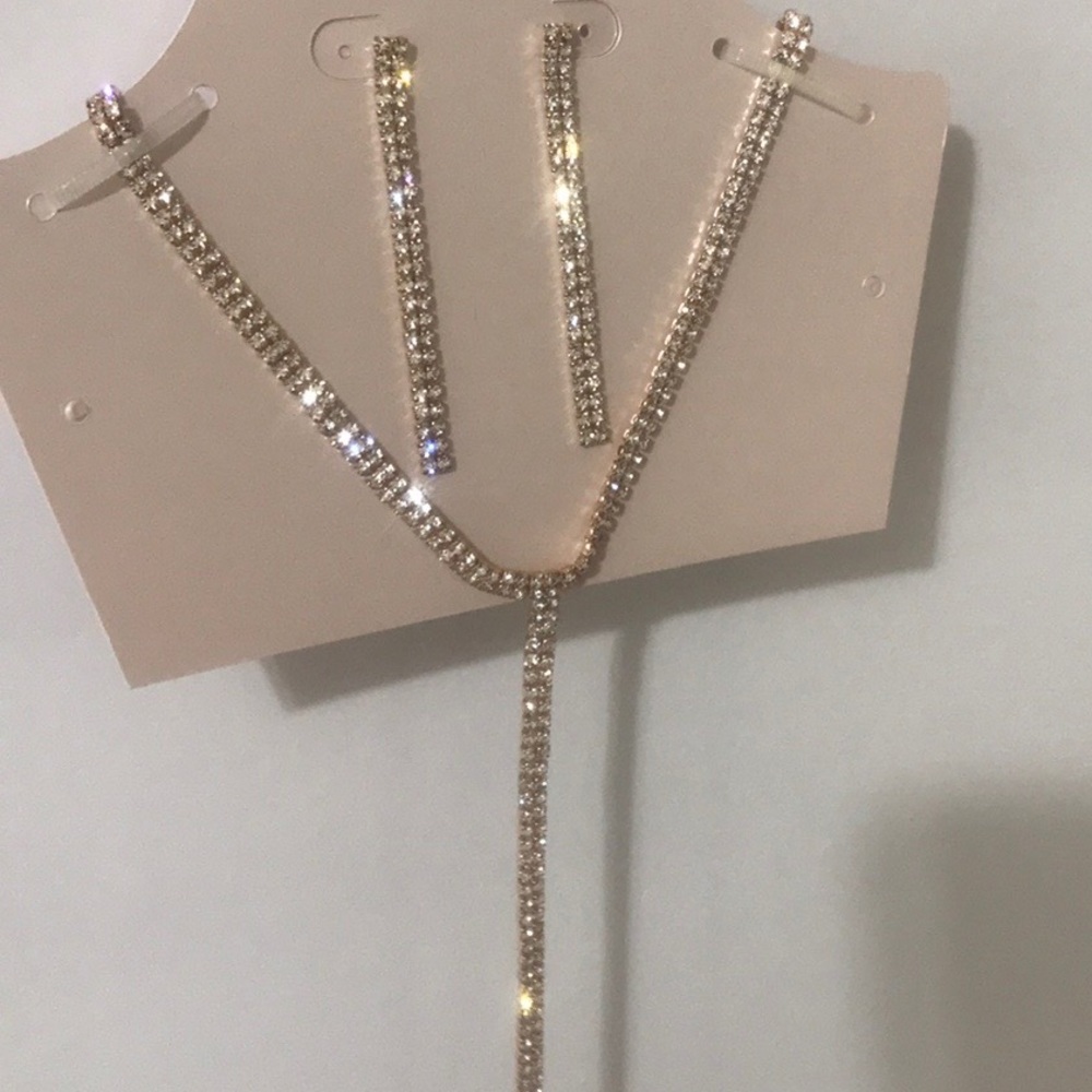 Neck/ Earrings Set BLUSH FOR HER Rose gold